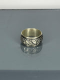 Handcrafted Sterling Silver Floral Engraved Ring: Vintage Boho Band