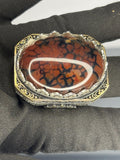 Turkish Handmade 925 Sterling Silver Men's Agate Ring: Vintage Boho Jewelry