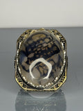 Handmade Sterling Silver Agate Ring: Vintage Ottoman Style Jewelry