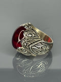 Handmade 925 Sterling Silver Ruby Ring: Vintage Statement Jewelry