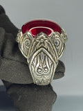 Handmade 925 Sterling Silver Ruby Ring: Vintage Statement Jewelry