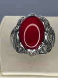 Handmade 925 Sterling Silver Ruby Ring: Vintage Statement Jewelry