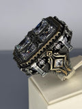 Sterling Silver Men's Zircon Ring: Handmade Turkish Ottoman Design