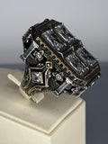 Sterling Silver Men's Zircon Ring: Handmade Turkish Ottoman Design