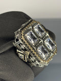 Sterling Silver Men's Zircon Ring: Handmade Turkish Ottoman Design