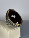 Sterling Silver Ruby Men's Ring: Handmade Ottoman Signet Jewelry