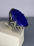 Handmade Sterling Silver Men's Ring: Lapis Lazuli Stone, Ottoman Design