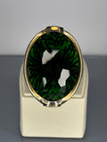 Handmade Sterling Silver Emerald Ring for Men: Vintage Ottoman Design