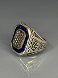 Sterling Silver Sapphire Men's Ring: Ottoman Vintage Statement Jewelry
