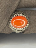 Sterling Silver Agate Men's Ring: Islamic Design, Vintage Style