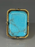 Handcrafted Sterling Silver Turquoise Men's Ring: Vintage Inlaid Design