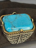 Handcrafted Sterling Silver Turquoise Men's Ring: Vintage Inlaid Design