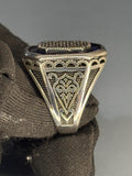Sterling Silver Sapphire Men's Ring: Ottoman Vintage Statement Jewelry