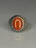 Sterling Silver Agate Men's Ring: Islamic Design, Vintage Style