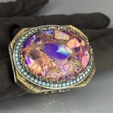 Sterling Silver Amethyst Turquoise Ring: Handmade Ottoman Design