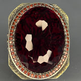 Sterling Silver Ruby Men's Ring: Ottoman Handmade Statement Jewelry