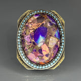 Sterling Silver Amethyst Turquoise Ring: Handmade Ottoman Design
