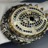 Steampunk Gear Ring: Sterling Silver, Bronze & Onyx - Artisan Crafted