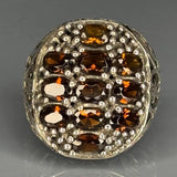 Sterling Silver Quartz Ring: Baroque Filigree, Gothic Style