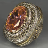 925 Sterling Silver Rose Quartz Ring: Bishop Design Gothic Jewelry