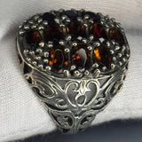 Sterling Silver Quartz Ring: Baroque Filigree, Gothic Style