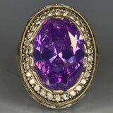 Amethyst Sterling Silver Men's Ring: Ornate Bishop Design, Gothic Christian Jewelry