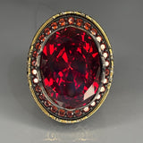 Ruby Sterling Silver Men's Ring: Vintage Turkish Gothic Style