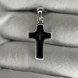Enamel Cross Necklace: 925 Sterling Silver Minimalist Crucifix Pendant