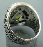 Turkish Handmade Jewelry 925 Sterling Silver Peridot Stone Mens Rings
