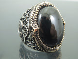 Turkish Handmade Jewelry 925 Sterling Silver Onyx Stone Mens Rings