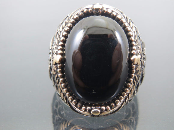 Turkish Handmade Jewelry 925 Sterling Silver Onyx Stone Mens Rings