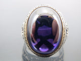 Turkish Handmade Jewelry 925 Sterling Silver Amethyst Stone Men's Rings