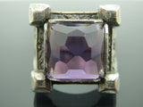 Turkish Handmade Jewelry 925 Sterling Silver Amethyst Stone Engraved Mens Rings