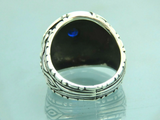 Turkish Handmade Jewelry 925 Sterling Silver Sapphire Stone Men's Rings