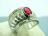 Turkish Handmade Jewelry 925 Sterling Silver Ruby Stone Women's Ring