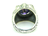 Turkish Handmade Jewelry 925 Sterling Silver Amethyst Stone Men's Rings