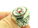 Turkish Handmade Jewelry 925 Sterling Silver Ruby Stone Men's Ring