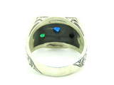 Turkish Handmade Jewelry 925 Sterling Silver Sapphire Stone Men's Rings