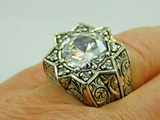 Turkish Handmade Jewelry 925 Sterling Silver Zircon Stone Men's Rings