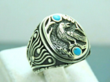 Turkish Handmade Jewelry 925 Sterling Silver Turquoise Stone Men's Rings
