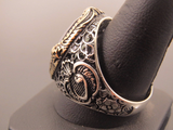 Turkish Handmade Jewelry 925 Sterling Silver Rainbow Stone Mens Rings