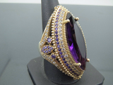 Turkish Handmade Jewelry 925 Sterling Silver Amethyst Stone Ladies' Ring