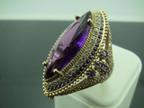 Turkish Handmade Jewelry 925 Sterling Silver Amethyst Stone Ladies' Ring