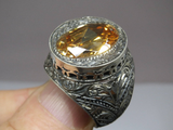 Turkish Handmade Jewelry 925 Sterling Silver Quartz Stone Mens Rings