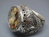 Turkish Handmade Jewelry 925 Sterling Silver Quartz Stone Mens Rings