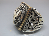 Turkish Handmade Jewelry 925 Sterling Silver Eagle Design Mens Rings