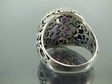 Turkish Handmade Jewelry 925 Sterling Silver Amethyst Stone Men's Ring