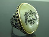 Turkish Handmade Jewelry 925 Sterling Silver Pearl Stone Men's Rings