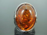Turkish Handmade Jewelry 925 Sterling Silver Amber Stone Mens Rings
