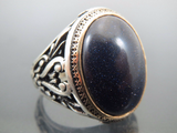 Turkish Handmade Jewelry 925 Sterling Silver Aventurine  Stone Mens Rings